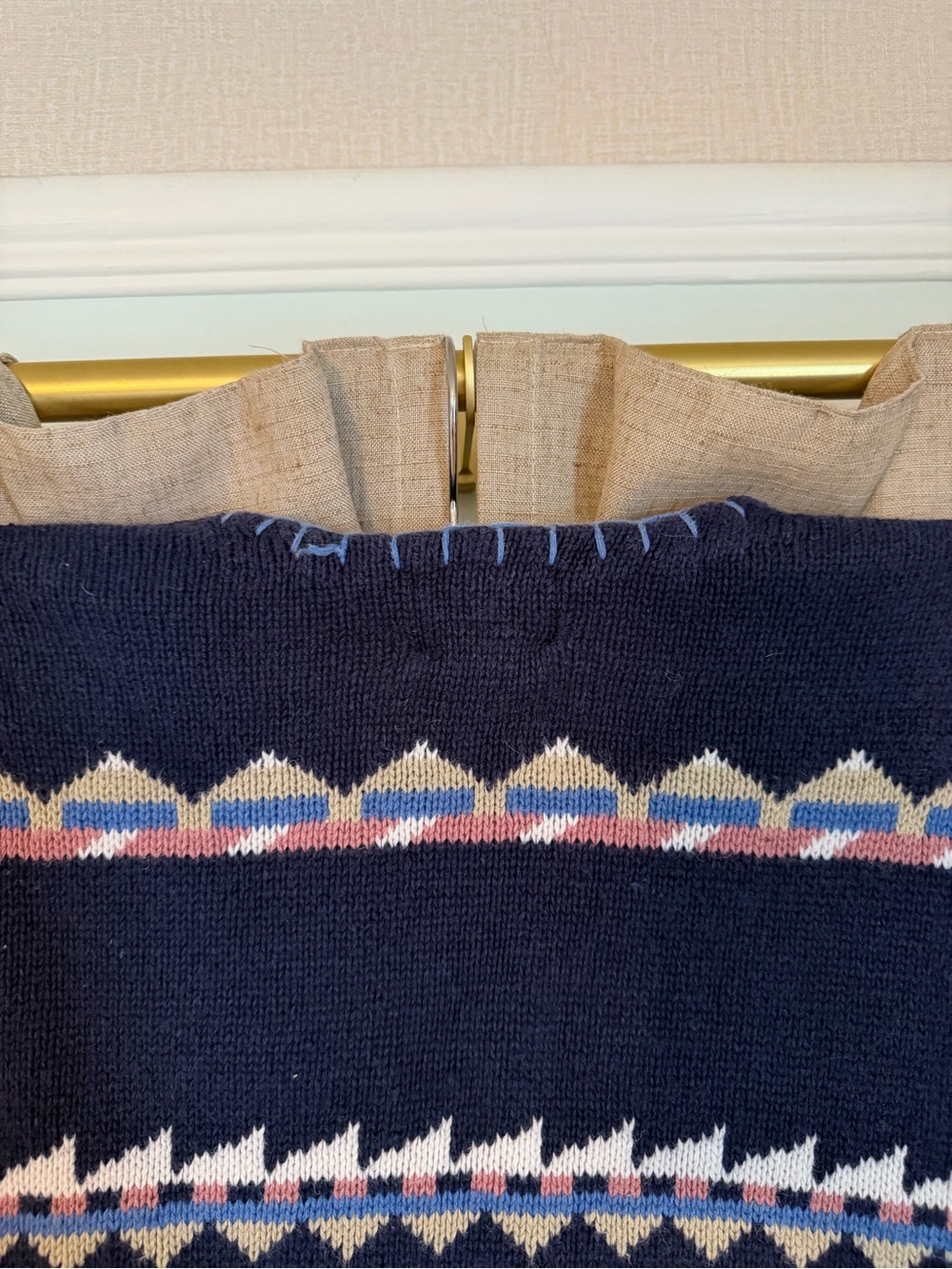 Navy Aztec Patterned Button-Front Knit Vest - Picture 4 of 7